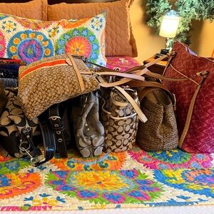 Coach Shoulder Bags (6) in Brown, Tan, Navy and Pink